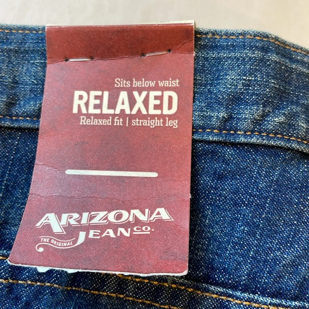 Arizona relaxed for straight leg husky size 10 dark wash denim jeans NWT